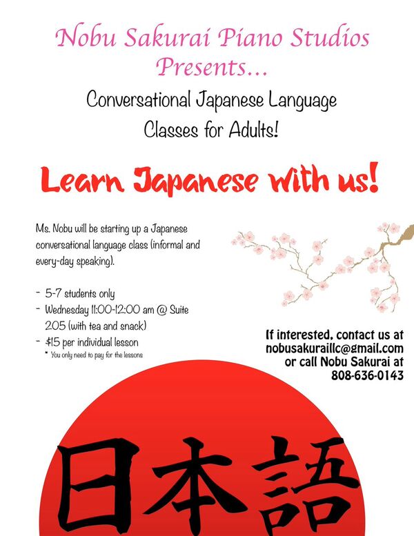 Conversational Japanese Language Class for Adults!