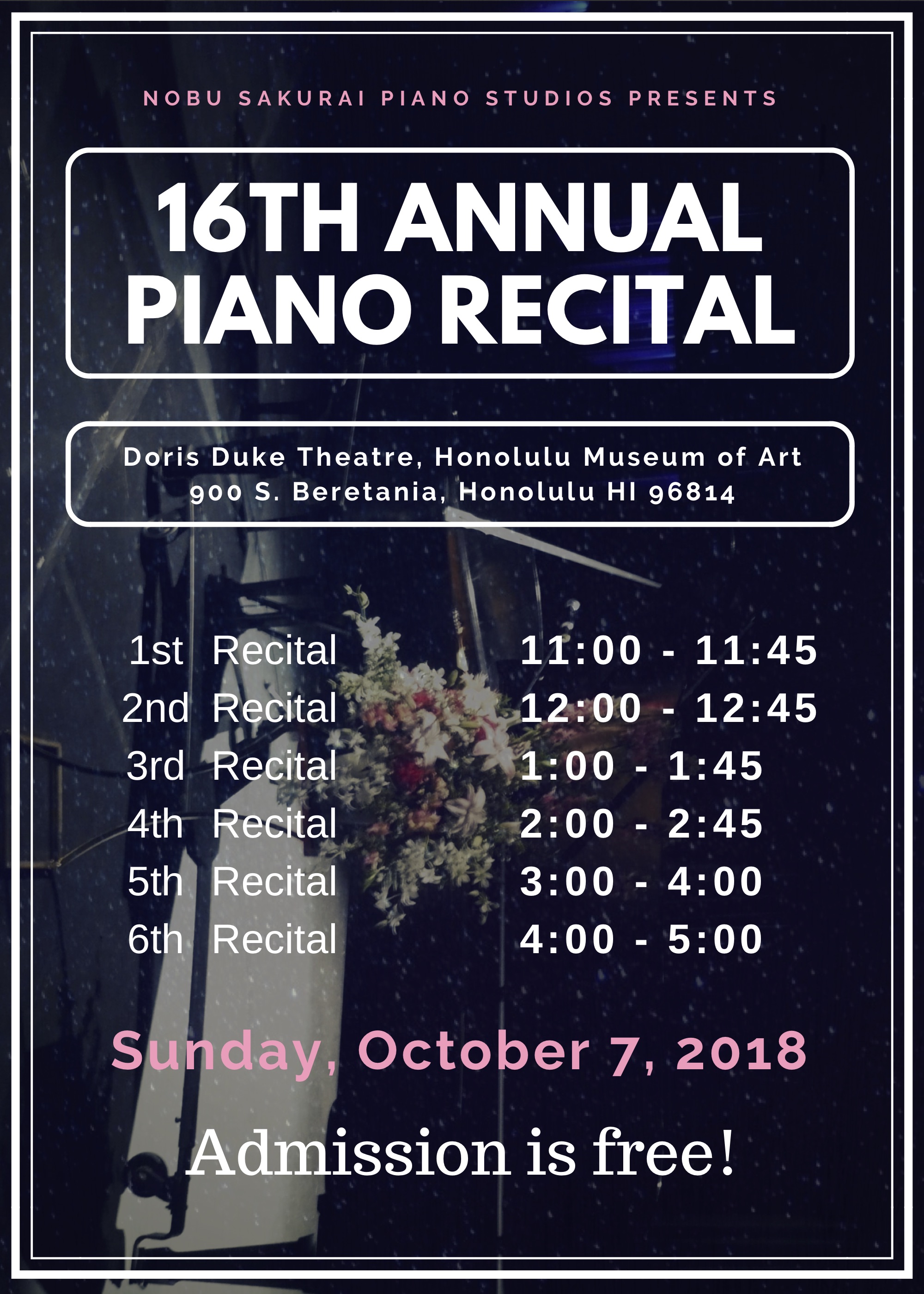 16th Annual Nobu Sakurai Piano Studios Recital!