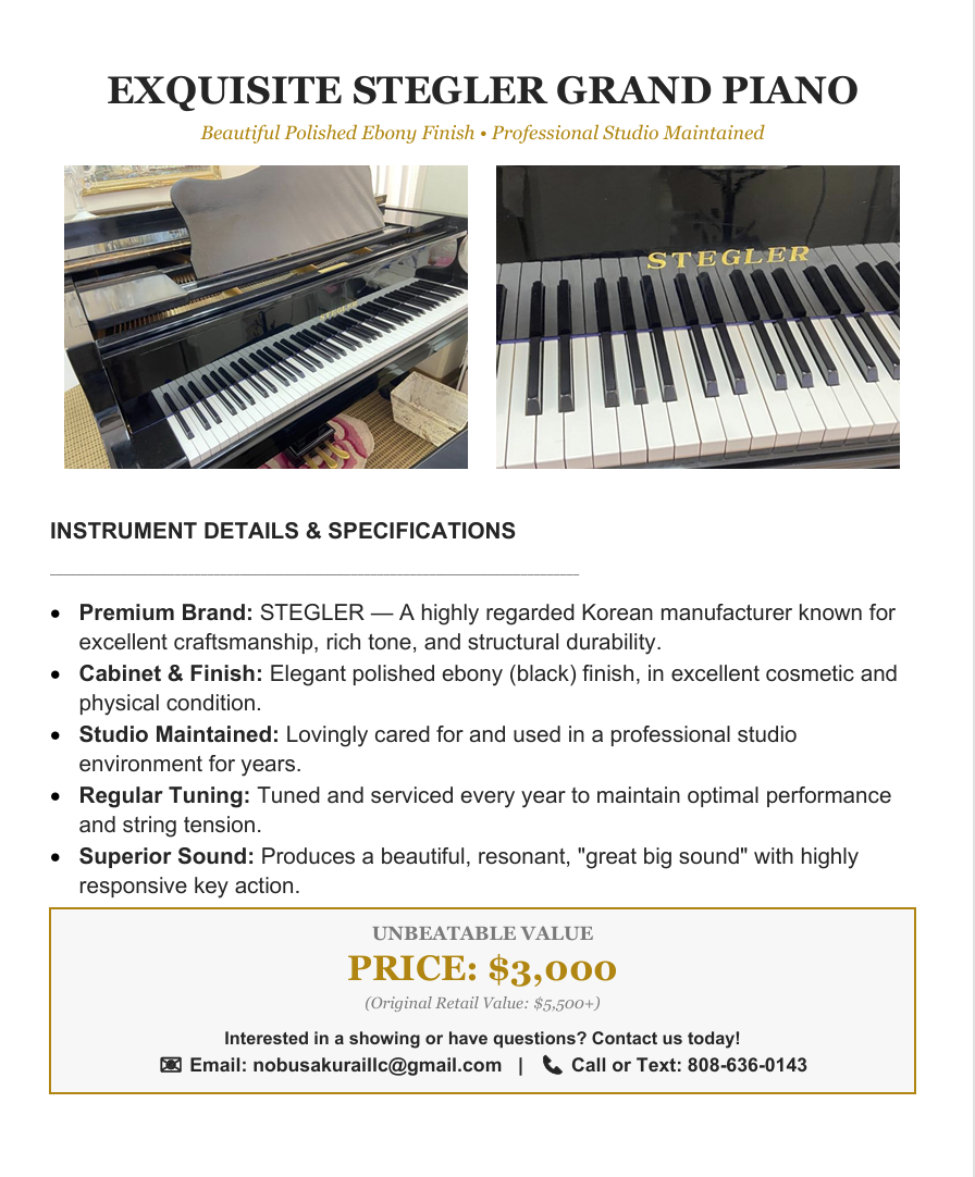 Studio Piano For Sale!